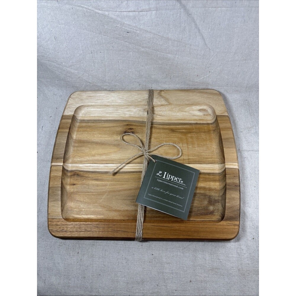 Lipper Int’l Teak Cutting Board BRAND NEW With Tags Wooden Food Prep Tray